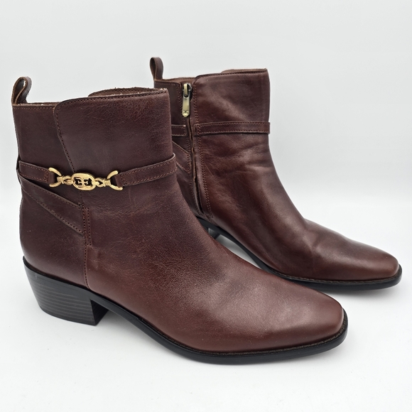 Sam Edelman Shoes - Sam Edelman Brawley Ankle Booties, Deep Pecan Leather, Women's Size 10